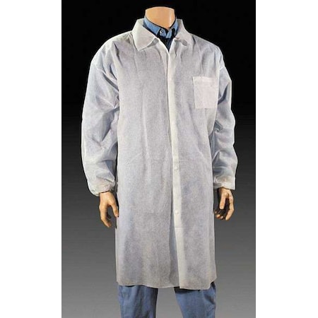 Disposable Lab Coat, Polypropylene, Snaps Closure, White, XL, 25 PK MPN:3317X
