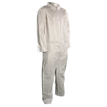 Disposable Coverallss, Collared, M, Microporous Film Laminate, Open Wrist, Open Ankle, Serged Seam MPN:5702M