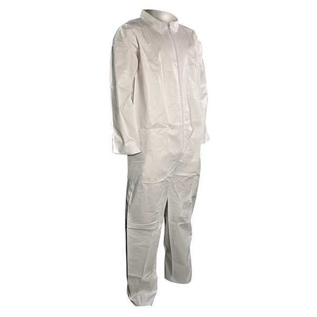 Disposable Coverallss, Collared, 2XL, Microporous Film Laminate, Open Wrist, Open Ankle, White MPN:5702XX