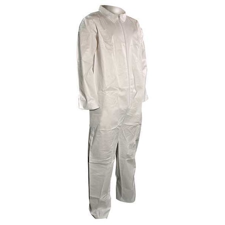 Disposable Coverallss, Collared, 3XL, Microporous Film Laminate, Open Wrist, Open Ankle, White MPN:5702XXX