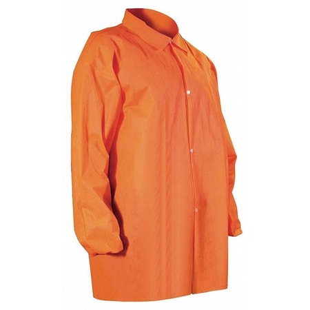 Disposable Lab Coat, Polypropylene, Snap Closure, Orange, 4XL, 30 PK MPN:6509ORXXXX