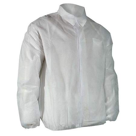Disposable Lab Coat, Polypropylene, Hook-and-Loop Closure, White, XL, 50 PK MPN:6512EWHLX