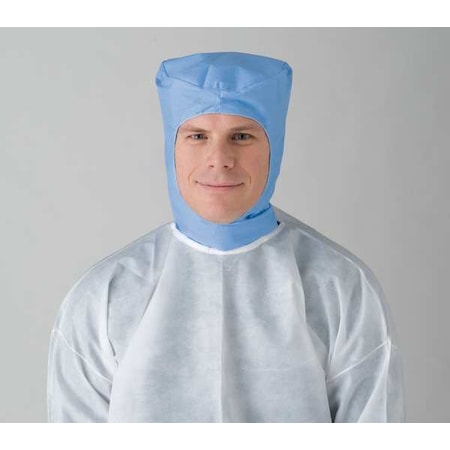 Disposable Hood, Polypropylene, Serged Seam, Blue, Covers Ears, Face, Head, Neck, 50 PK MPN:965SGRA