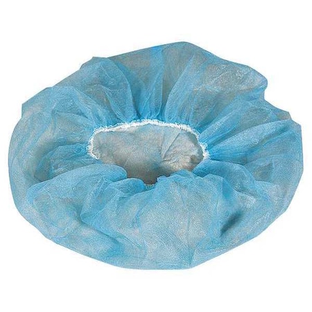 Bouffant Cap, Polypropylene, 21 in Dia., Blue, M, 100 PK MPN:BI4BBLM