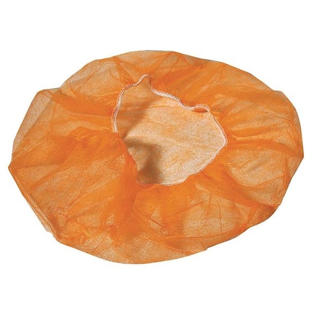 Bouffant Cap, Polypropylene, 21 in Dia., Orange, M, 1000 PK MPN:BI4HSOR