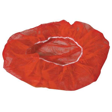Bouffant Cap, Polypropylene, 21 in Dia., Red, M, 1000 PK MPN:BI4HSRD