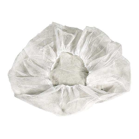 Bouffant Cap, Polypropylene, 24 in Dia., White, L, 100 PK MPN:BIX4BM