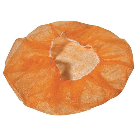 Bouffant Cap, Polypropylene, 24 in Dia., Orange, L, 1000 PK MPN:BIX4HSOR