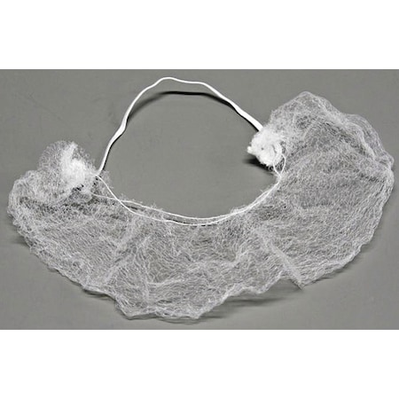 Beard Cover, Nylon, 20 in Dia., White, Universal, 1000 PK MPN:BN-500