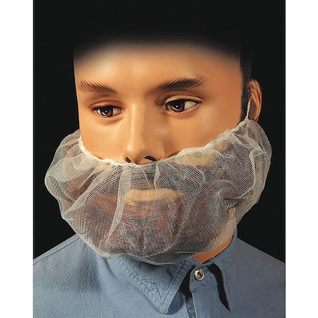 Beard Cover, Nylon, 17.5 in Dia., White, Universal, 1000 PK MPN:BN300