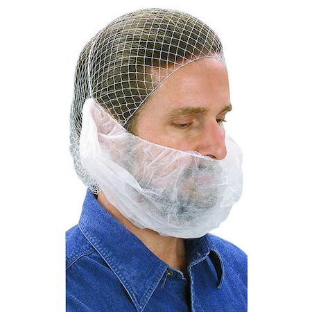 Beard Restraint Cover, Polypropylene, Universal Size, White, 100PK MPN:BP4RGRA