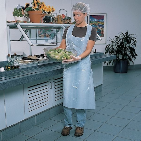 Disposable Apron, Polyethylene, Seamless, 0.6 mil, 42 in, White, Universal, 100 PK MPN:PA2442GRA