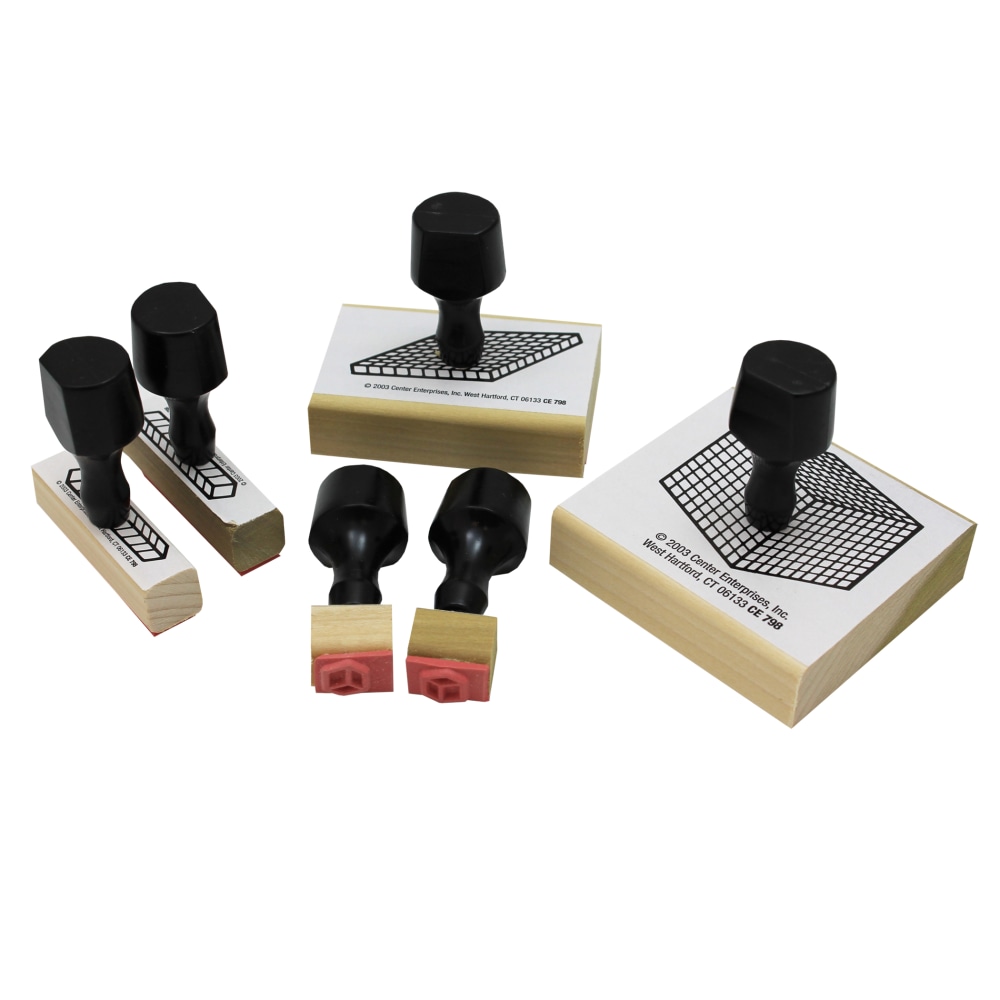 Ready 2 Learn Wood Base 10 Block Stamps, 2-1/4 x 3-3/8 x 2-5/8, Multicolor, Set Of 6 Stamps MPN:CE-798