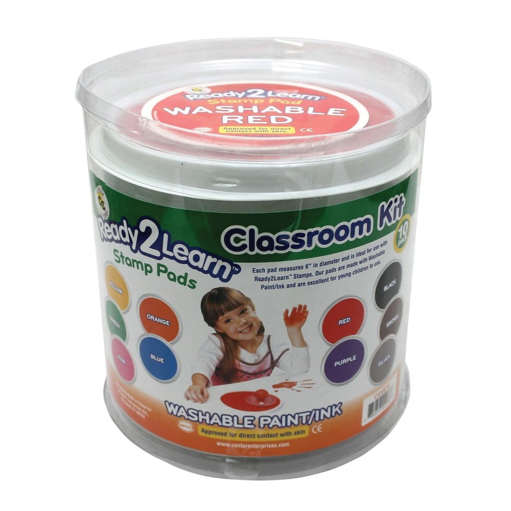 Ready 2 Learn Jumbo Circular Washable Stamp Pads, Classroom Set Of 10 MPN:CE-6615