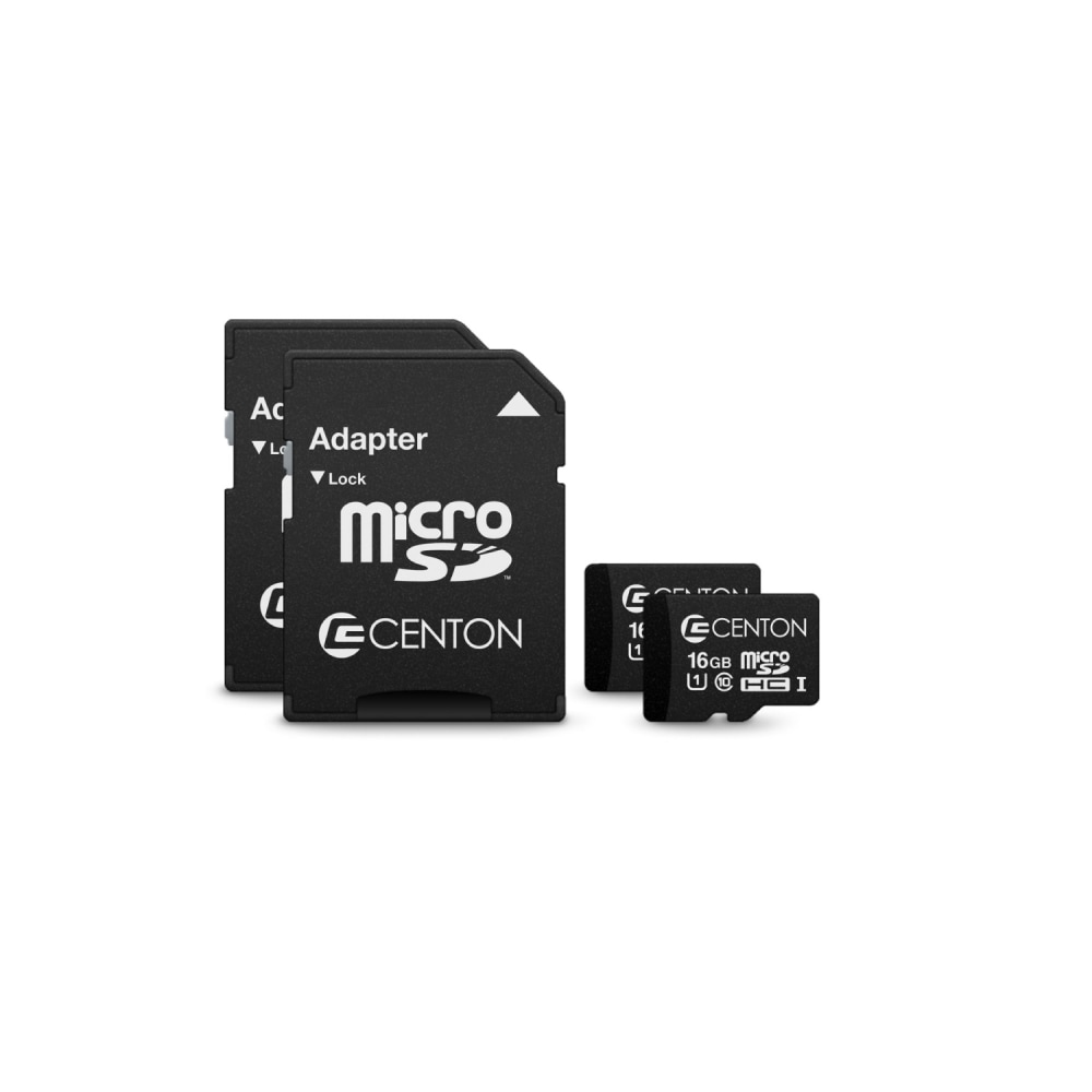 Centon microSD Memory Cards, 16GB, Pack Of 2 Memory Cards, S1-MSDHU1-16G-2 MPN:S1-MSDHU1-16G-2