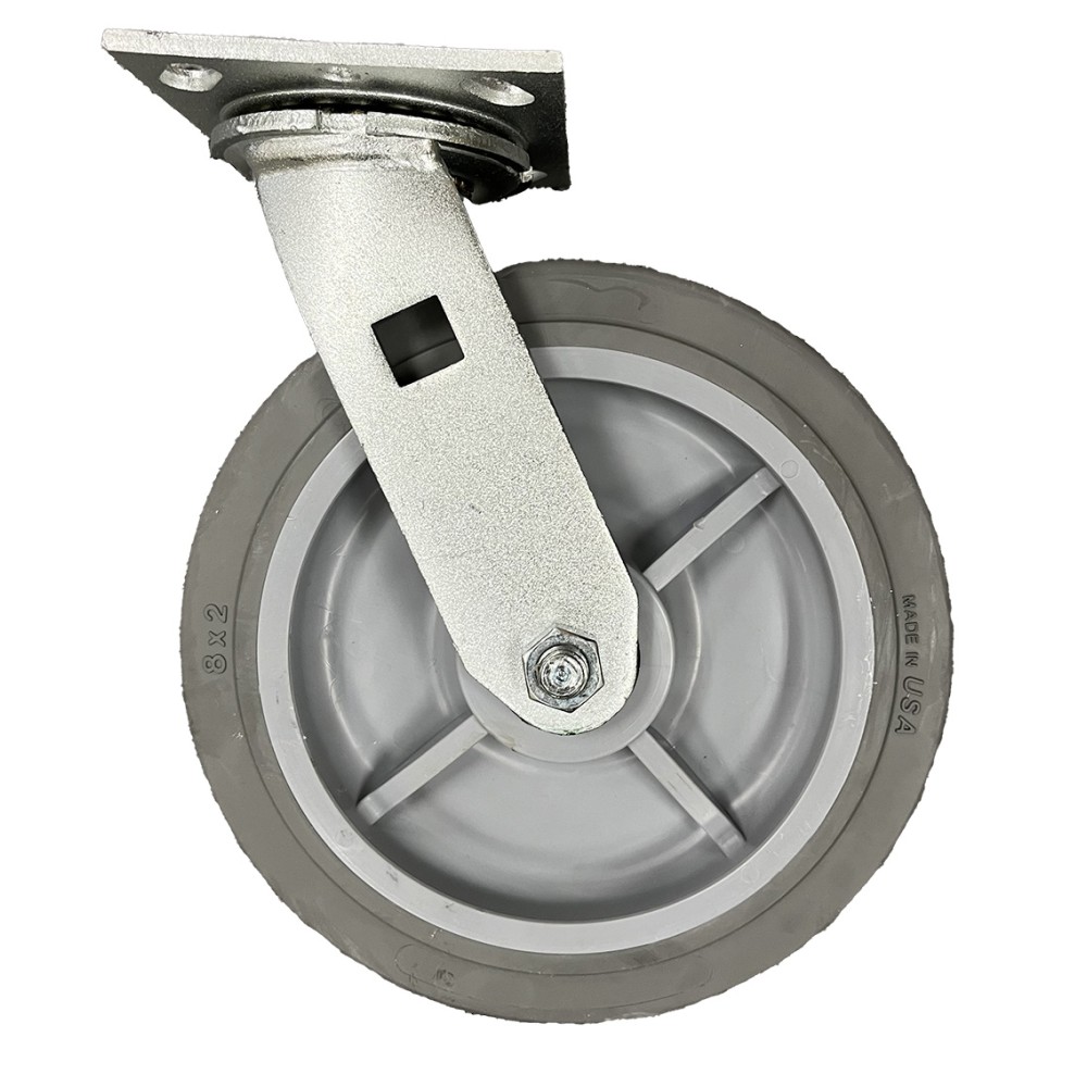 CSL Poly Casters, Swivel, 8in, Gray, Set Of 2 Casters MPN:P2000-50-8S