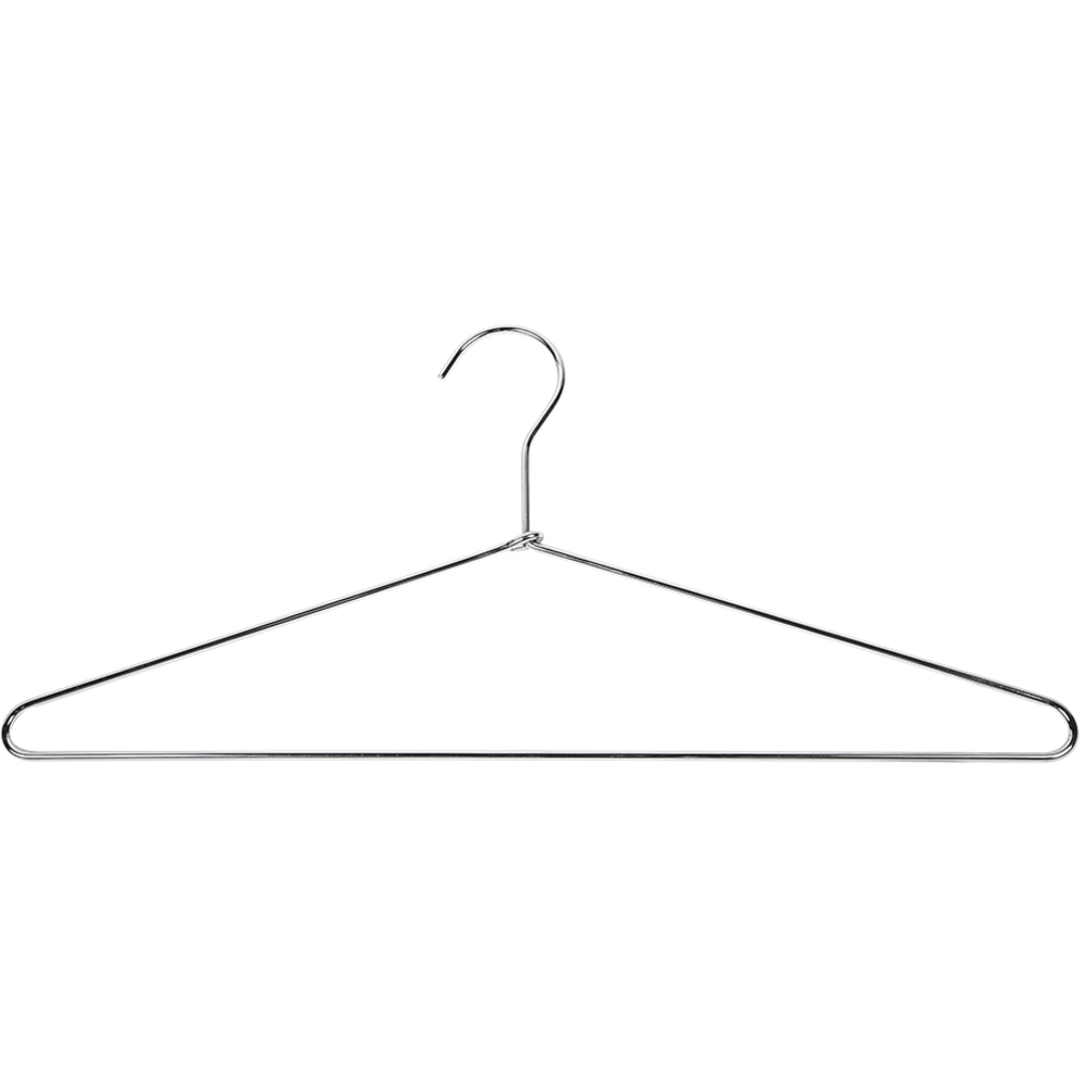CSL Open Hook Hangers, 17in, Chrome, Pack Of 50 Hangers MPN:1062