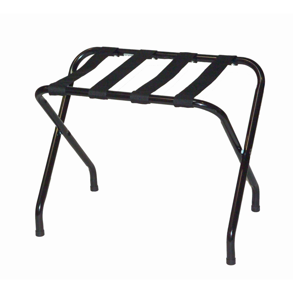 CSL Flat Top Metal Luggage Rack, 20inH x 26inW x 16inD, Black/Black MPN:155BL-BL-1