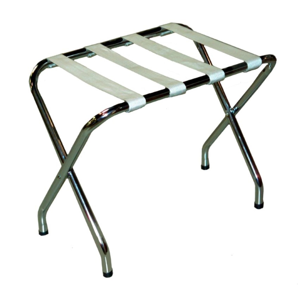 CSL Flat Top Metal Luggage Rack, 20inH x 26inW x 16inD, Chrome/Silver MPN:155C-SV-1