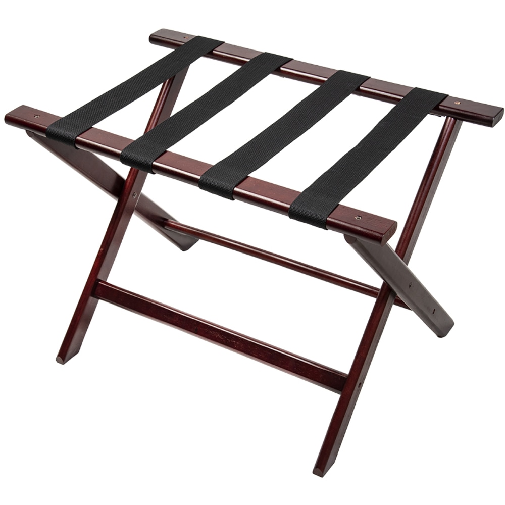 CSL Deluxe Wood Luggage Rack, 18inH x 26inW x 17inD, Cherry Mahogany/Brown MPN:177CM-1