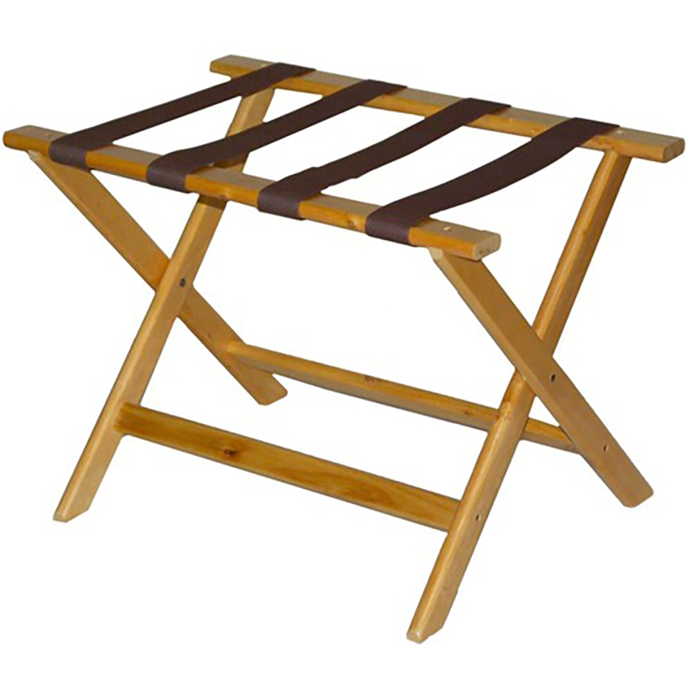 CSL Deluxe Wood Luggage Racks, 18inH x 26inW x 17inD, Light/Brown, Pack Of 5 Racks MPN:177LT