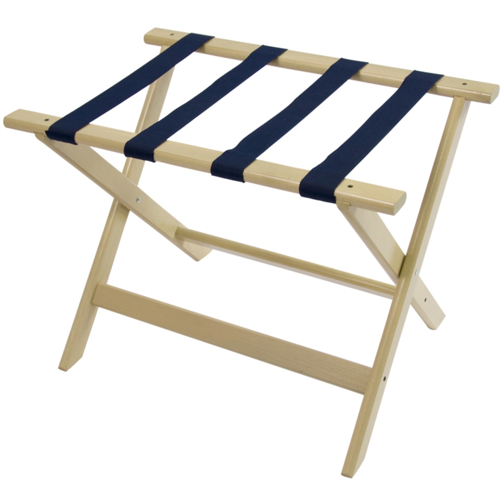 CSL Deluxe Wood Luggage Rack, 18inH x 26inW x 17inD, White/Navy MPN:177WW-1