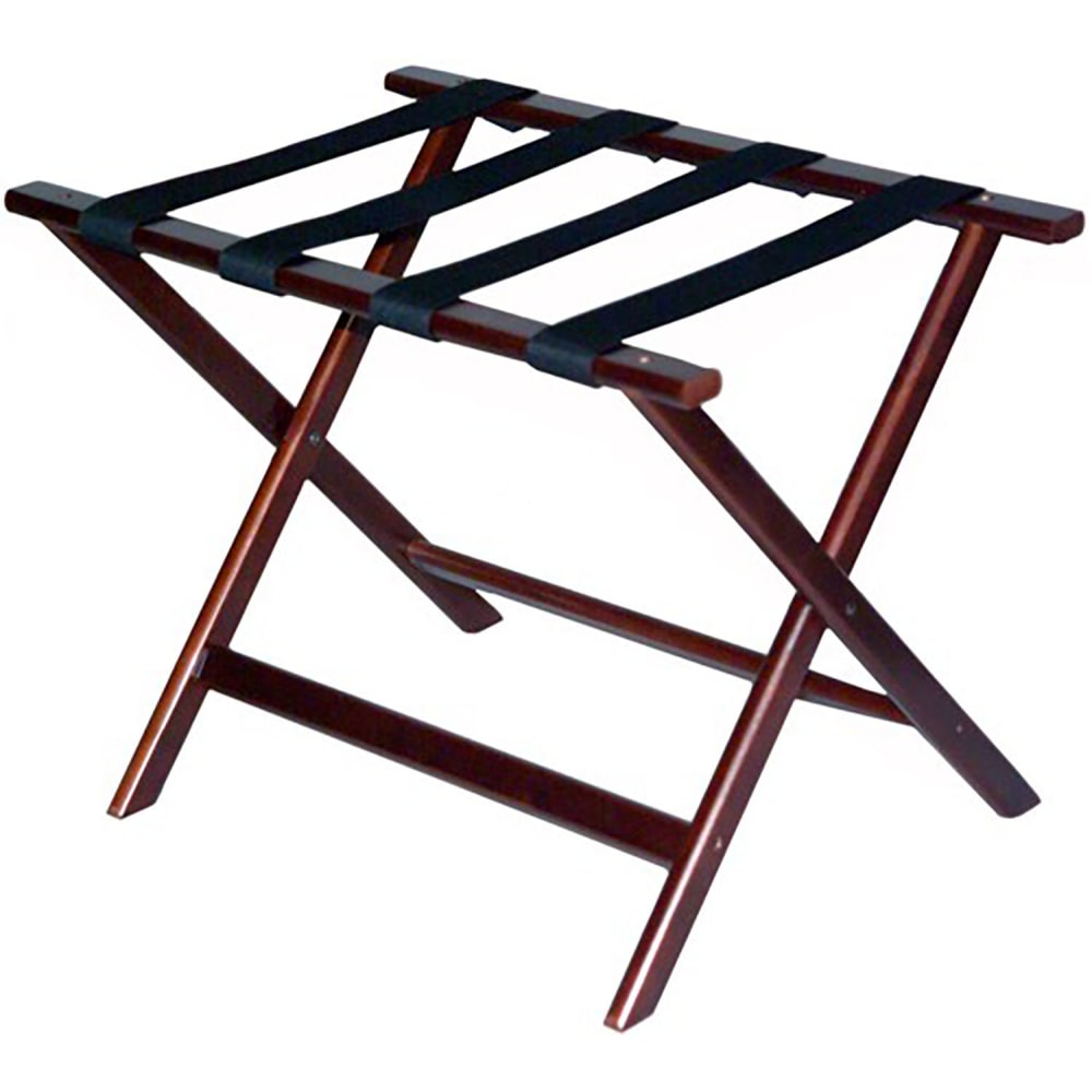 CSL Economy Wood Luggage Rack, 19-1/2inH x 26inW x 17inD, Cherry Mahogany/Black MPN:277CM-1