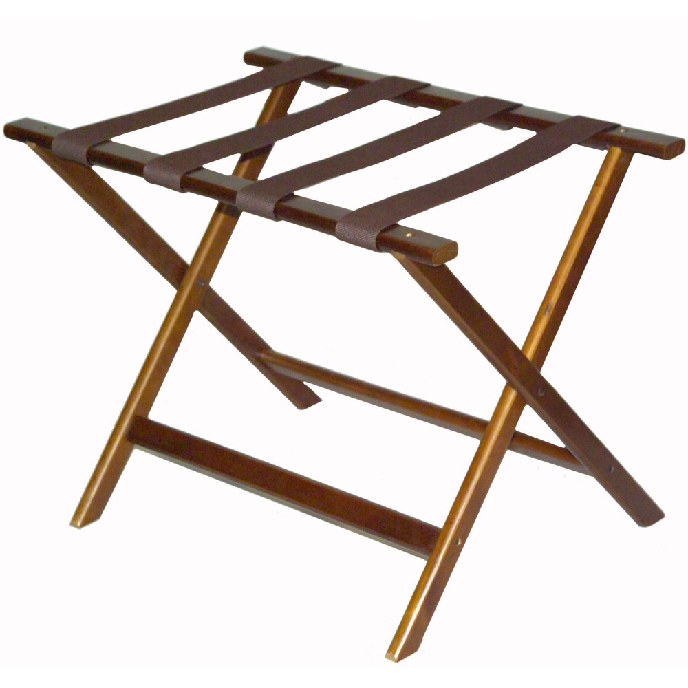 CSL Economy Wood Luggage Racks, 19-1/2inH x 26inW x 17inD, Dark/Brown, Pack Of 6 Racks MPN:277DK