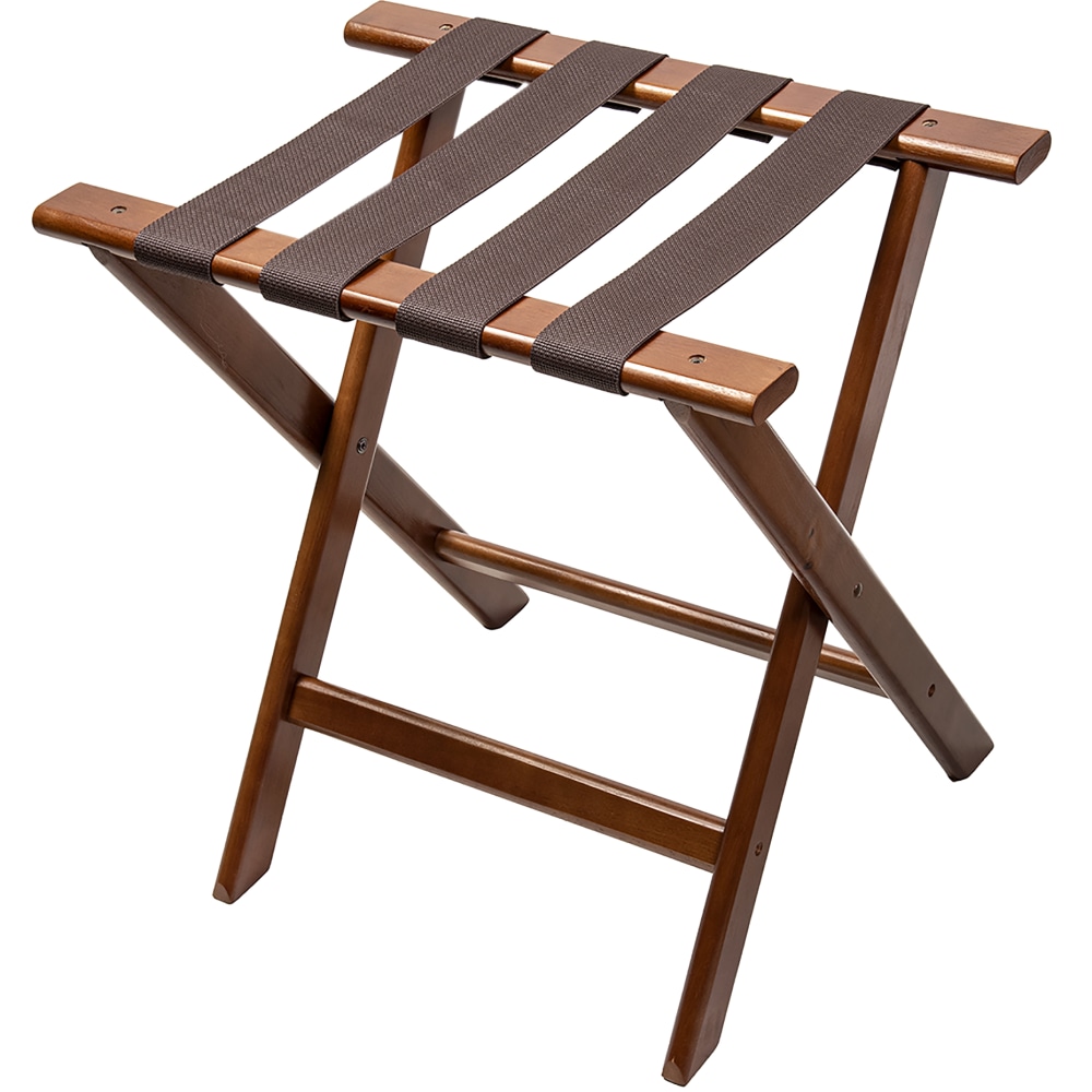 CSL Compact Deluxe Wood Luggage Racks, 19-3/4inH x 19-3/4inW x 14inD, Cherry Mahogany/Black, Pack Of 5 Racks MPN:377DK