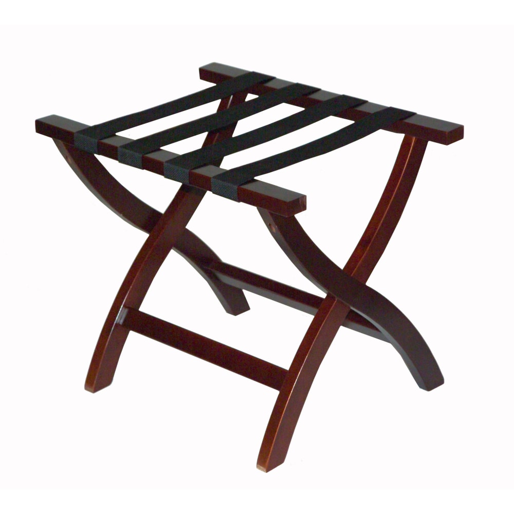 CSL Premier High Back Wood Luggage Racks, 24inH x 23inW x 19inD, Mahogany/Black, Pack Of 3 Racks, 77MAH MPN:77MAH