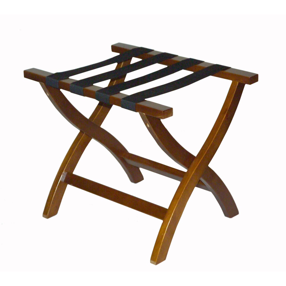 CSL Premier High Back Wood Luggage Rack, 24inH x 23inW x 19inD, Dark/Black MPN:77WAL-1
