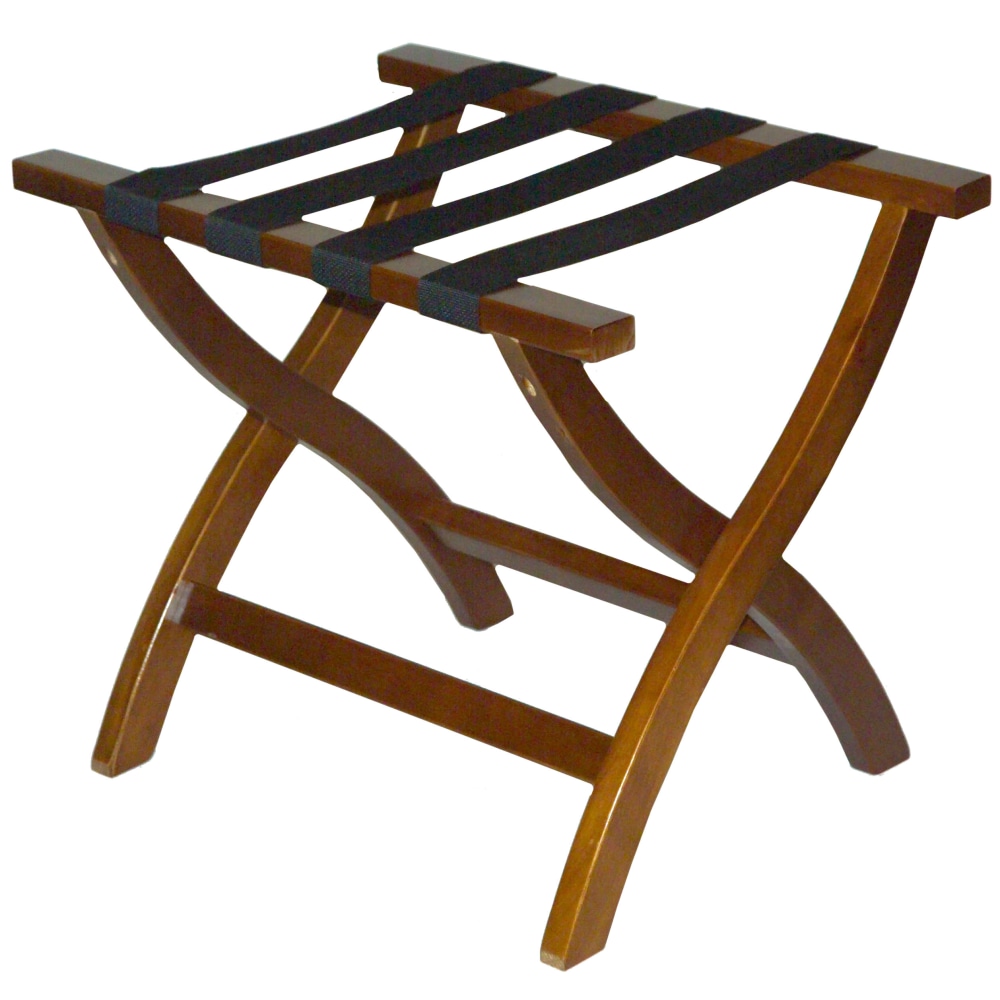 CSL Premier High Back Wood Luggage Racks, 24inH x 23inW x 19inD, Dark/Black, Pack Of 3 Racks MPN:77WAL