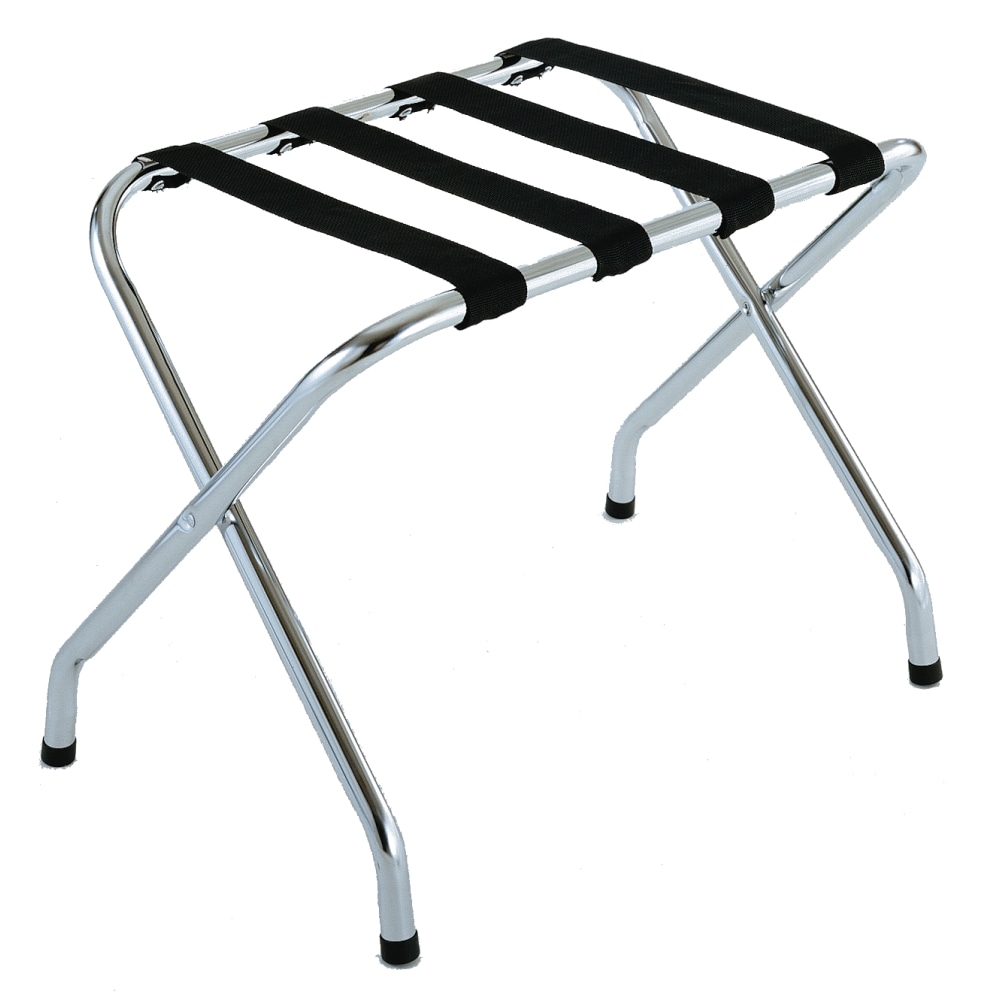 CSL Flat Top Metal Luggage Rack, 20inH x 26inW x 16inD, Zinc/Black MPN:S155C-BL-1