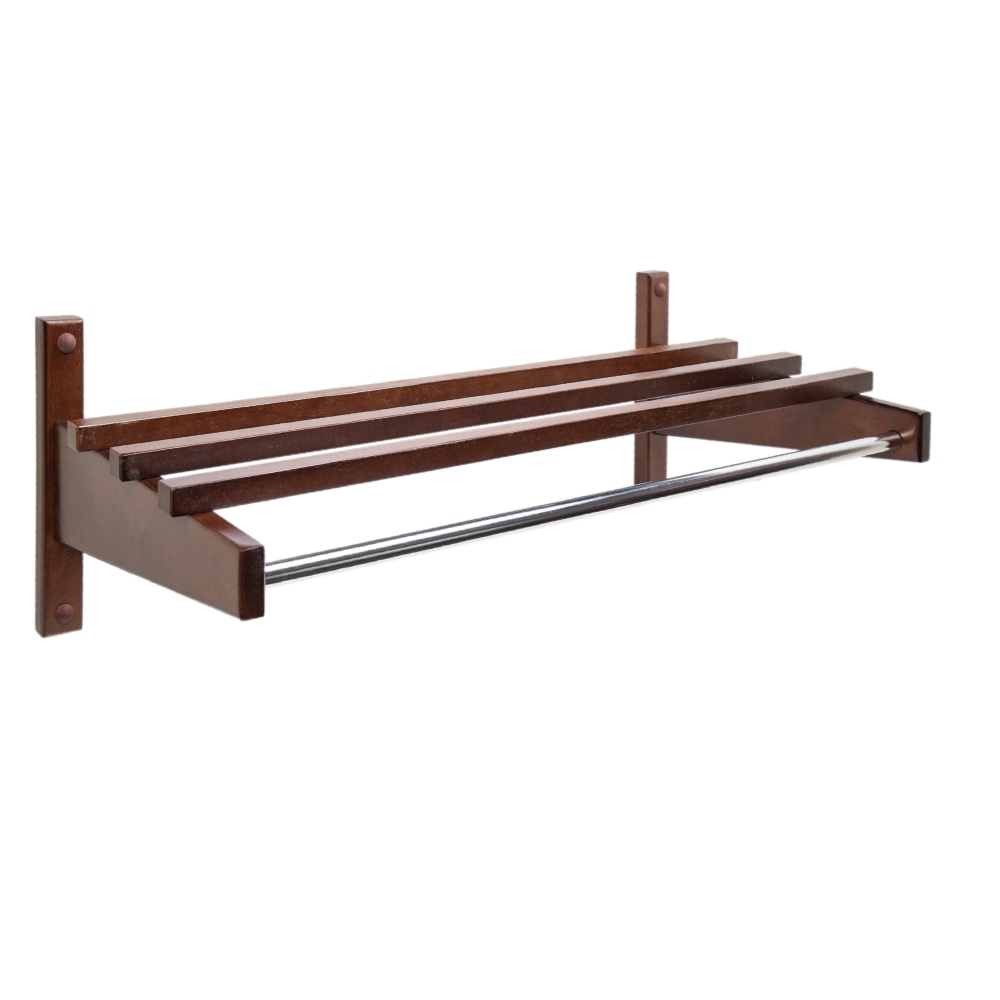 CSL Economy Series Wood Wall Rack, 10-1/2inH x 24inW x 12-3/4inD, Dark Brown MPN:TEC-24W