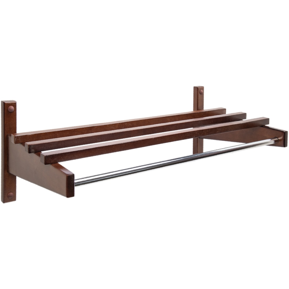 CSL Economy Series Wood Wall Rack, 10-1/2inH x 30inW x 12-3/4inD, Dark Brown MPN:TEC-30W