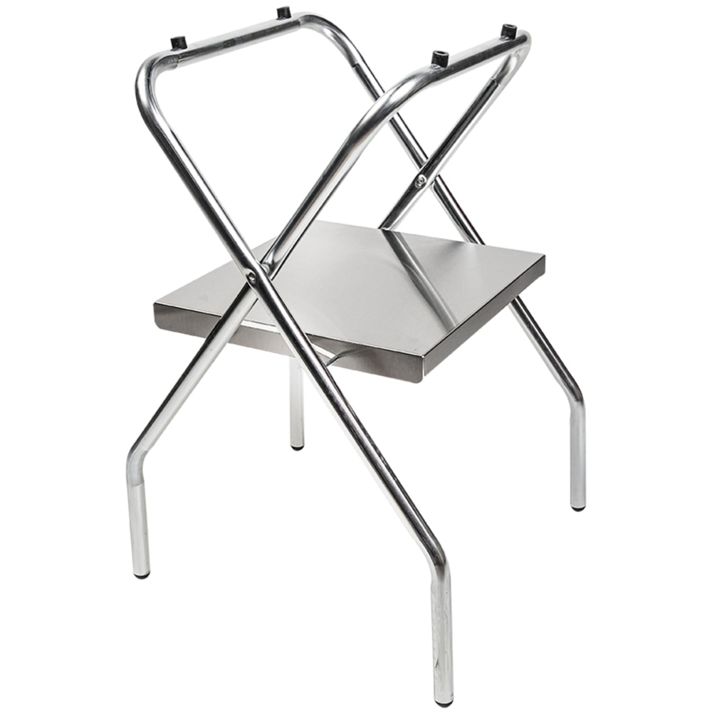 CSL Folding 30-1/2inH Tray Stand With Shelf, Silver, Set Of 4 Stands MPN:1054S-C