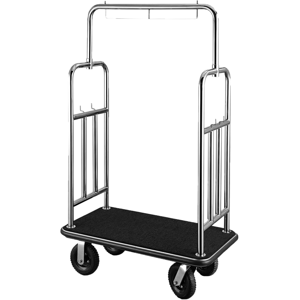 CSL Town Square Luggage Cart, 71inH x 44inW x 24inD, Silver/Black MPN:2799BK-010-BLK