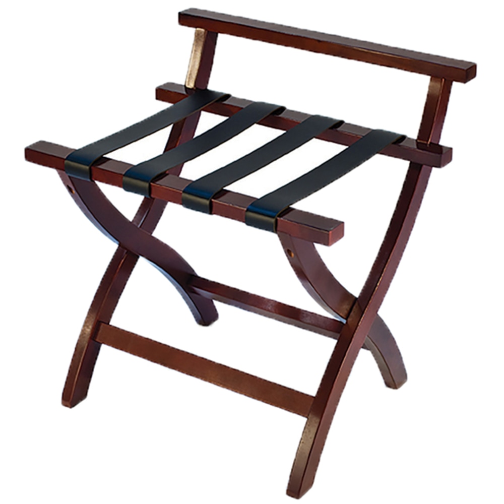 CSL Premier Wood High-Back Luggage Rack, 24inH x 23inW x 19inD, Mahogany, Pack Of 3 Racks MPN:79MAH