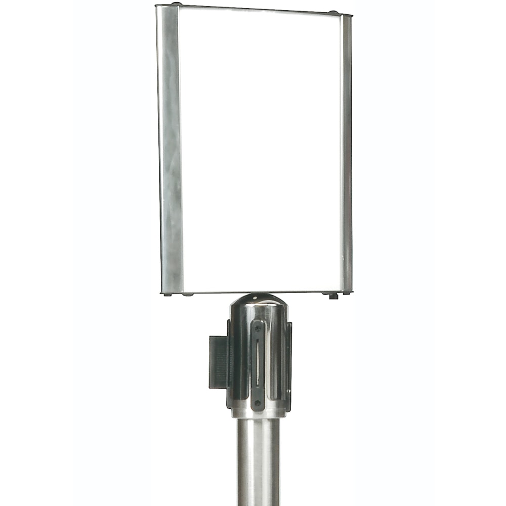 CSL Double-Sided Sign Holder For 9ft Stanchion, 10in x 12in, Silver MPN:5547