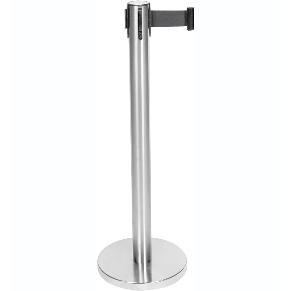 CSL Stanchions With 6ft Retractable Belts, Stainless, Pack Of 2 Stanchions MPN:5800SS-BLK