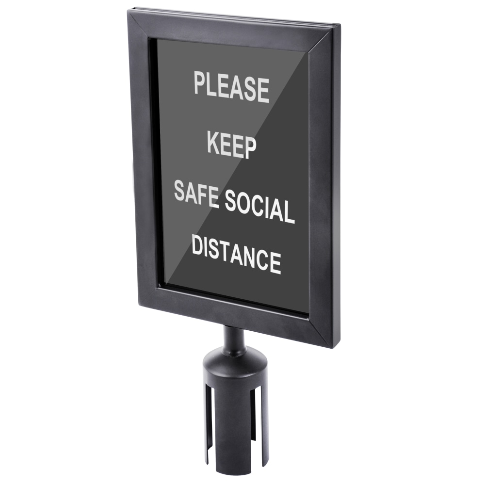 CSL Double-Sided Sign Holder For 6ft Stanchion, Black MPN:5847BK