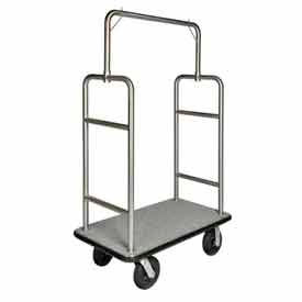 CSL HD Square Bellman Cart Stainless Gray Carpet Black Bumper 8