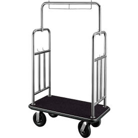 CSL HD Square Bellman Cart 2799BK-010-BLK Stainless Black Carpet Black Bumper 8