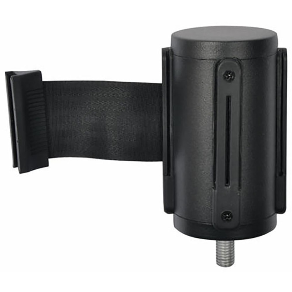 CSL Replacement belt head for CSL stanchion, 5in high, Black finish; Retractable 9.5 ft BLACK belt MPN:5524-BLK