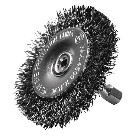 Crimped Radial Wire Brush, 2-1/2in, Coarse MPN:76421