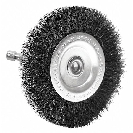 Crimped Radial Wire Brush, 4 in., Coarse MPN:76441