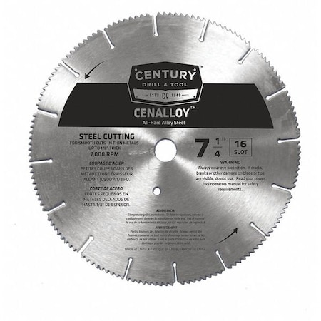 Iron/Steel Slotted Saw Blade, 7-1/4 in, 16 MPN:08207