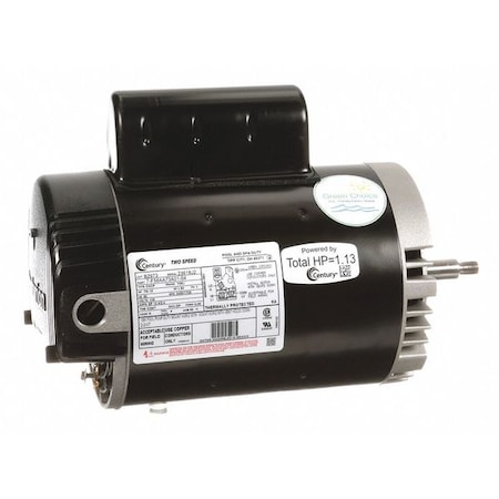 Pool Pump Motor, Permanent Split Capacitor, 1/10, 3/4 HP, 56J Frame, 3, 450/1, 725 Nameplate RPM MPN:B2973