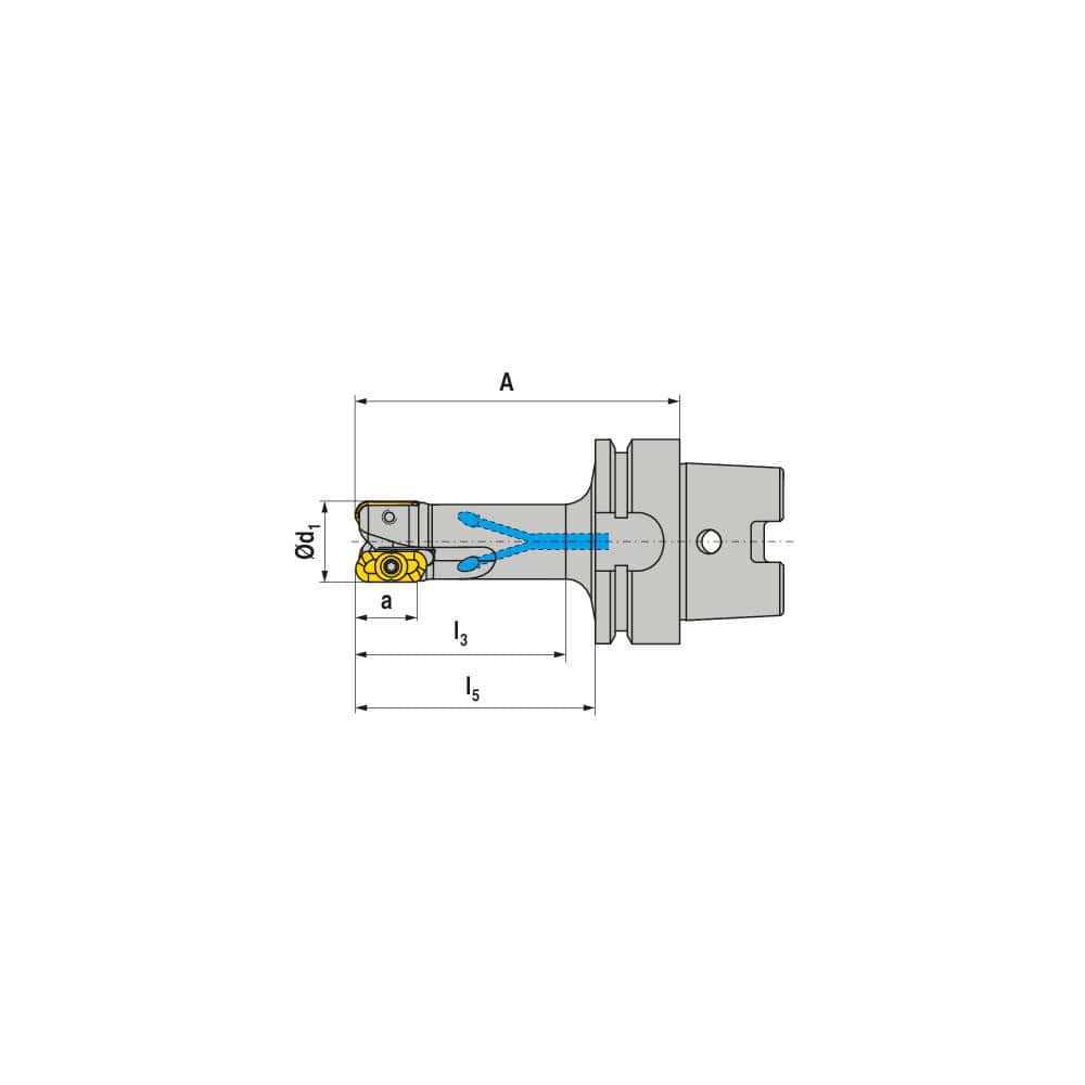 Indexable Square-Shoulder End Mills, Maximum Depth of Cut (mm): 18.00 , Cutter Style: MHSC , Shank Type: Taper , Insert Holding Method: Screw  MPN:50720832