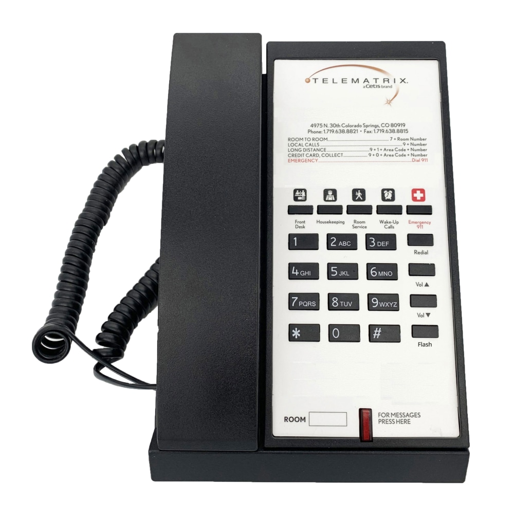 TeleMatrix 3500 Series Corded Phone, With 5 Guest Keys, Black, 35A110N5D MPN:35A110N5D